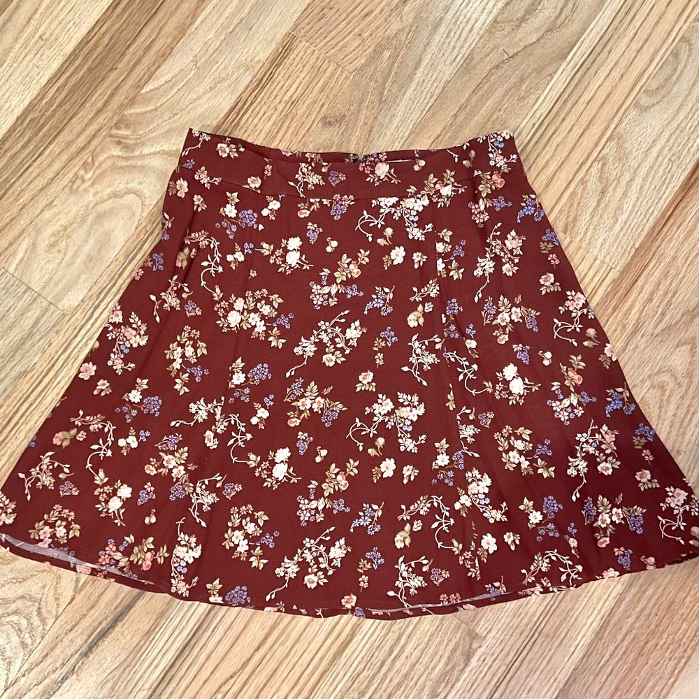 Reformation Mini A-Line Floral Flounce Skirt Size 6
